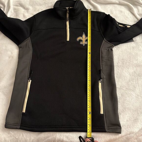 NFL Team Apparel NOLA Saints Unisex Quarter Zip Black Gold Small NWT - Picture 11 of 12
